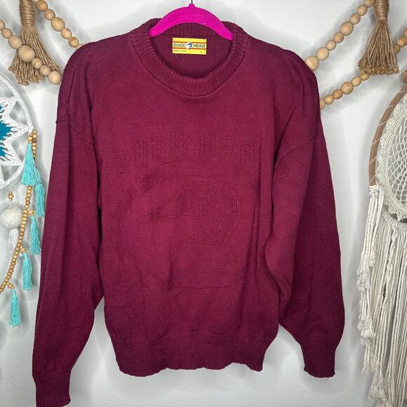 Vintage Duck Head Burgundy Logo Sweater